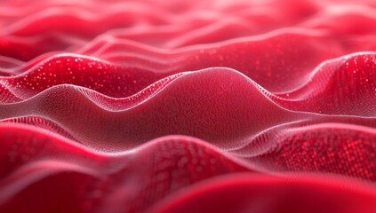 Abstract red wavy surface, digital illustration, scientific background, potential use in medical or technology