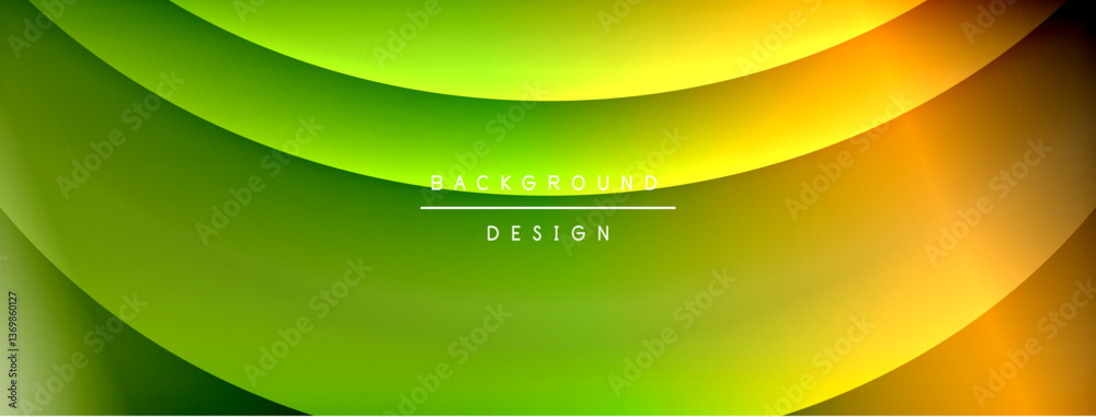 Poster Bright rainbow style color gradient with curve round shape line background. Vector Illustration For Wallpaper, Banner, Illustration, landing page