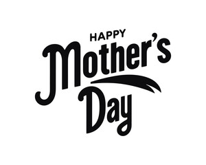 Happy Mother's day lettering vector. Calligraphic design elements with vintage typography and holiday-themed symbols for cards and banners 