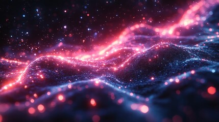 Fototapeta premium Glowing Nebula: A Cosmic Dance of Light and Color