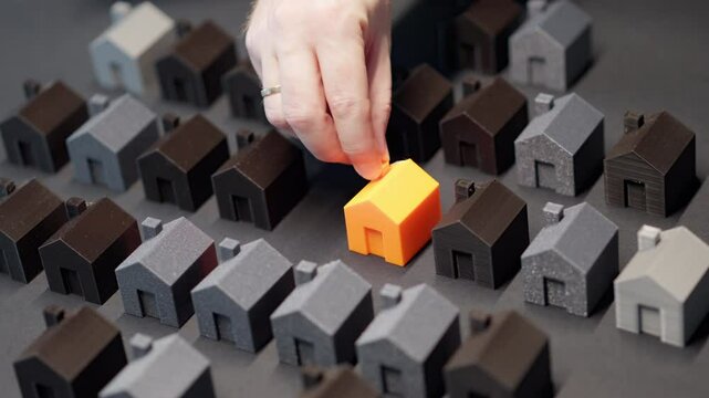 house model residential district new home real estate developer han holding 3d object