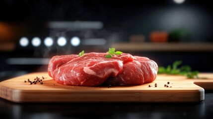 Cooking fresh meat kitchen food photography indoor close-up culinary art