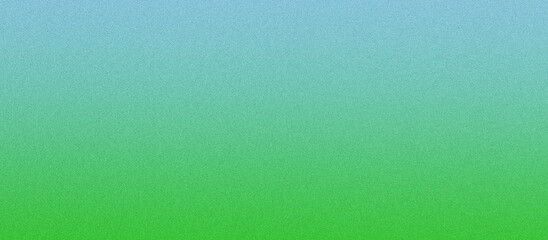 Lime green illuminated on sky blue, grainy color gradient background, noise texture effect, copy space	