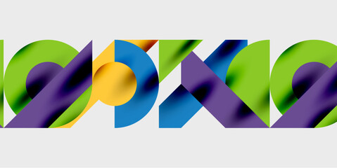 Detailed composition of circles, semicircles, and triangles with glossy effects and smooth gradients. A sleek and modern vector design for creative and tech-inspired projects