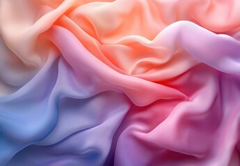 Obraz premium Here is a close up view of a beautifully vibrant rainbow colored satin fabric