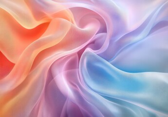 Obraz premium Here is a close up view of a beautifully vibrant rainbow colored satin fabric