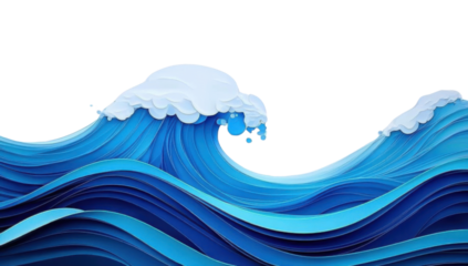 Blue abstract wave background with white background