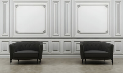 Sunny Scandinavian Apartment with Wooden Elements and Plaster Walls 3D Illustration