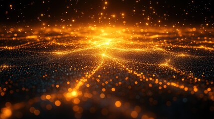 Golden Stardust Abstract Art: A Celestial Dance of Light and Color