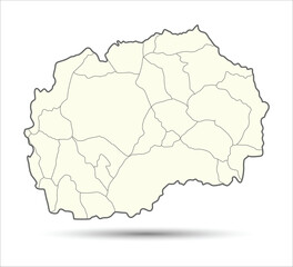 Map of North Macedonia. Macedonia map vector art.