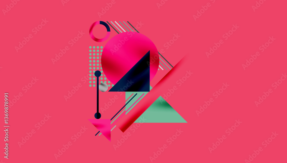 Poster geometric background showcasing sharp lines, contrasting colors, and minimalistic shapes