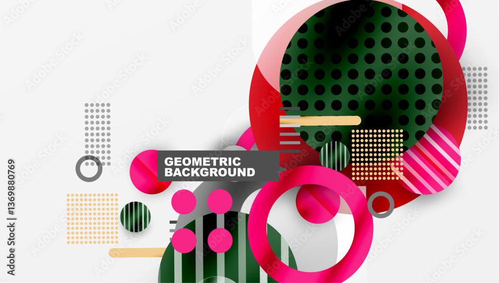 Poster Abstract background - layered geometric shapes with smooth gradients and transparency