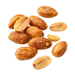 Roasted Peanut Pieces High-Quality, Crunchy Delicious isolated on white background