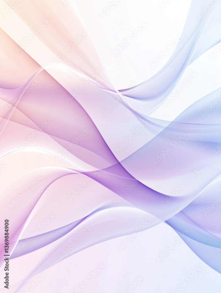Poster Elegant minimalist background with soft flowing white curves on a pastel gradient setting a modern and serene atmosphere perfect for various designs