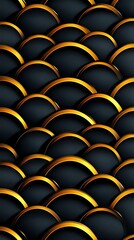 Abstract gold-edged black pattern design