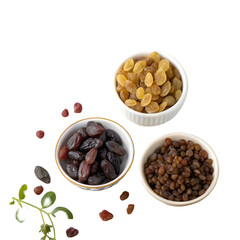 Raisins Types, Benefits Uses of Dried Grapes isolated on white background