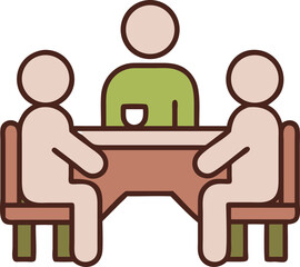 Fototapeta premium Business Meeting Icon – Team Collaboration Around a Table
