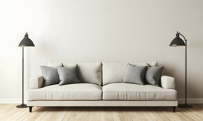 Modern Interior Living Room with Scandinavian Design and Natural Lighting 3D Render
