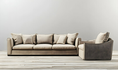 Modern Interior Living Room with Scandinavian Design and Natural Lighting 3D Render