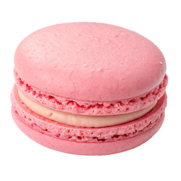 Pink Macaron Isolated on White Background as Transparent. PNG. AI GENERATED
