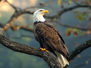 Bald Eagle Perched in Tree