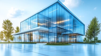 Fototapeta premium Modern Glass Office Building Architectural Design