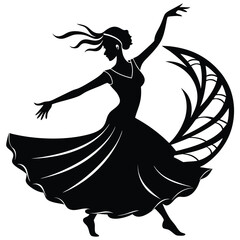 Woman Flamenco dancers silhouette Vector