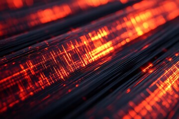 Abstract Glowing Lines Digital Technology Art