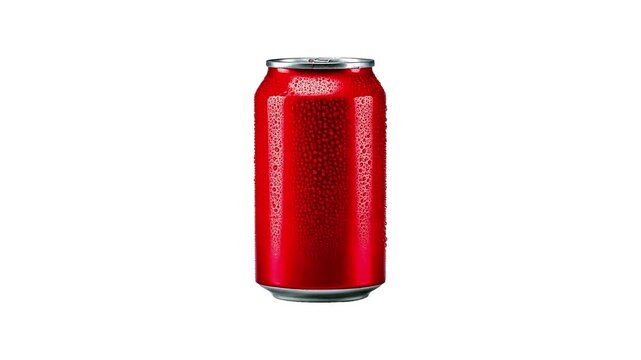 Red can with water bubble on it 