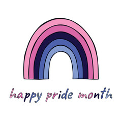 Fototapeta premium Colorful rainbow shape Omnisexual pride flag Happy pride day LGBTQIA community Pride Month Vector hand drawn doodle for posters, stickers, logo, cards