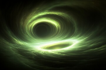 Abstract Green Vortex in Space