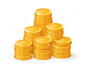 Stack of Shiny Gold Coins PNG – Digital Currency Illustration on Transparent Background