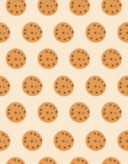 Obraz premium 小さいチョコチップクッキーが並んでいる