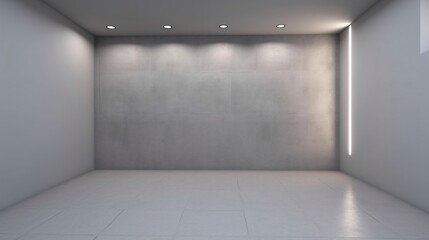 Minimalist Empty Room with Concrete Wall and Modern Lighting - Interior Design Mockup
