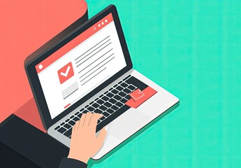 Online form completion on a laptop