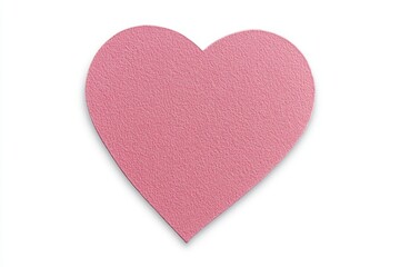 Isolated pink heart shape, simple design, white background, no other elements