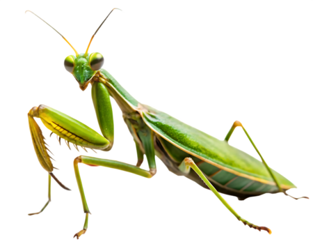 Praying Mantis Insect - Isolated on White Background as Transparent. PNG. AI GENERATED