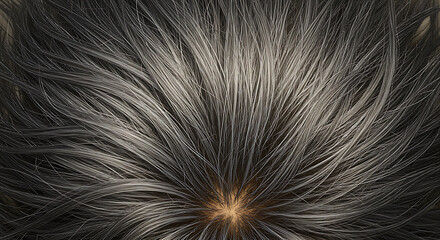 Textured hair close-up with a natural dark color  