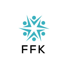 FFK creative minimalist letter logo.