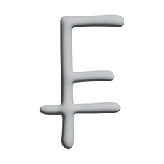 3d swiss franc currency symbol. Single element for design