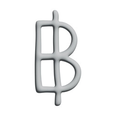 3d thai baht currency symbol. Single element for design
