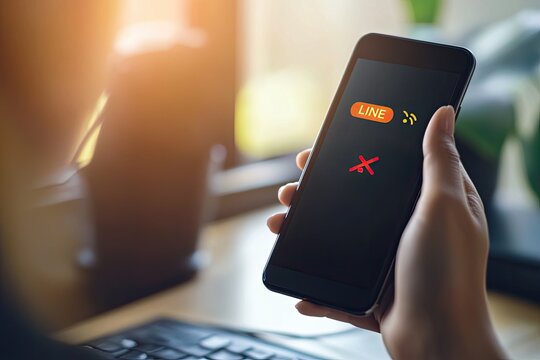 Mobile phone displaying a disabled communication service