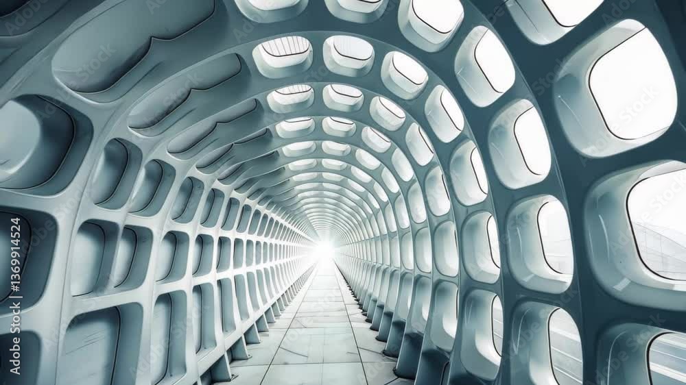 Poster a striking tunnel features a honeycomb structure with ample light filtering through, creating an air
