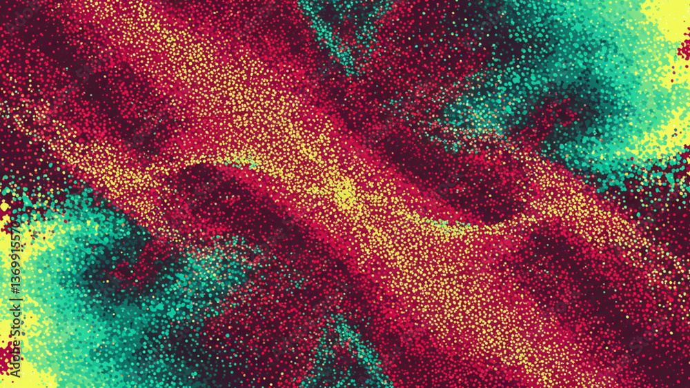 Fototapete a vibrant abstract geometric backdrop featuring dot shapes in a pointillism style, crafted using adv