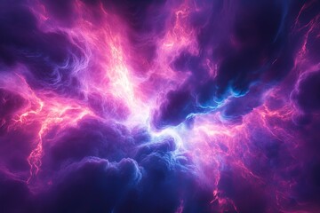 Naklejka premium Beautiful vibrant clouds and celestial light effects throughout the atmosphere