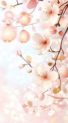 Fototapeta premium Delicate Cherry Blossoms and Lanterns.