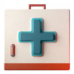 Obraz premium medical emergency tool box with healthcare cross design
