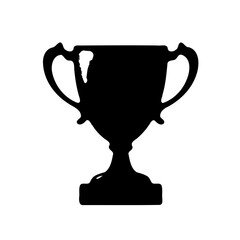 Black silhouette elegant trophy cup illustration
