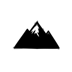 Monochrome Mountain Peak Illustration Isolated