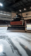 Efficient Ice Resurfacing: The Zamboni Machine in Action at the Ice Rink - A Masterful Display of Engineering on Ice